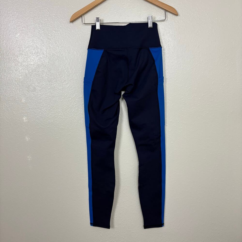 Fabletics Blue On-The-Go High Waisted Pocket Color Block Legging NWT - Picture 3 of 7